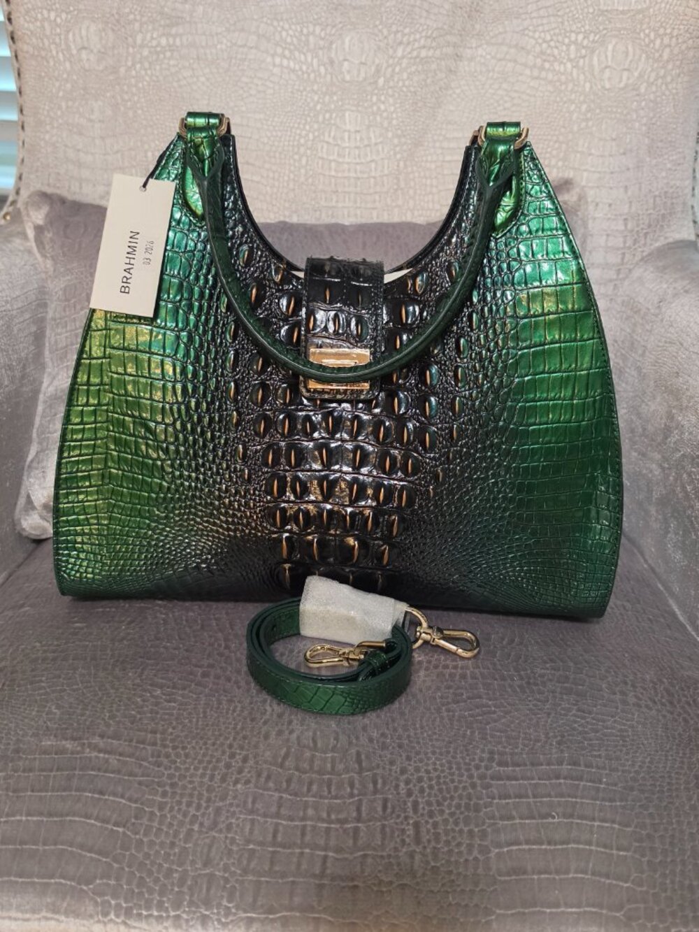 Brahmin Large Adrian Evergreen Ombre Melbourne NWT - Picture 2 of 8